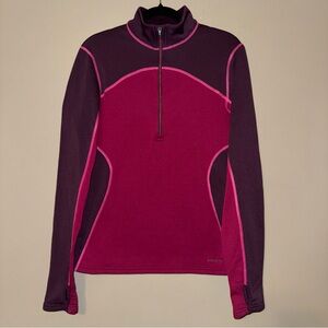 Patagonia Capilene 4 Expedition Weight Zip Neck Pullover Pink Purple Women Med